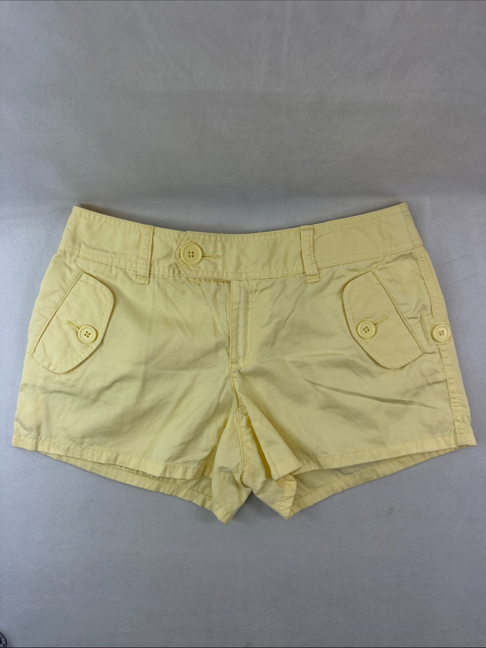 Moda International Women’s Yellow Casual Button Detail Pocket Shorts